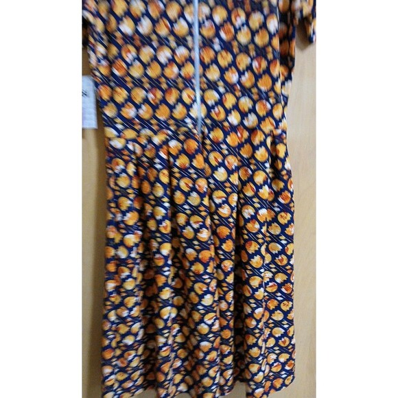 Lularoe Women’s Size Med Amelia Dress Fit & Flare Black Mustard Red Floral(Tulip - Picture 15 of 16